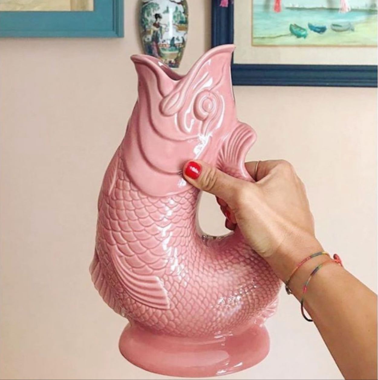 Pink Original Gluggle Jug pitcher vase: XL (27,5cm high, 1,2 liter)
