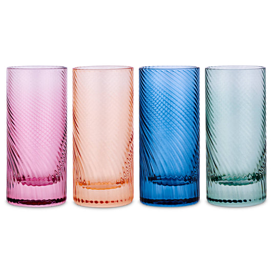 Twist Coloured Shot Glasses - Set of 4