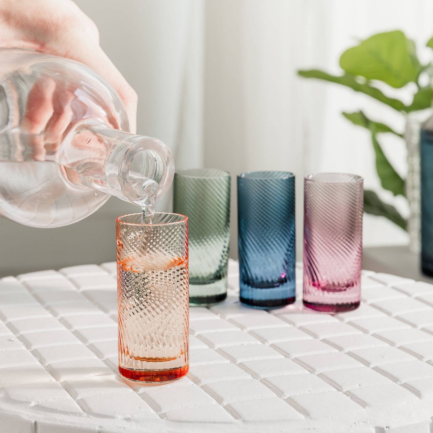 Twist Coloured Shot Glasses - Set of 4