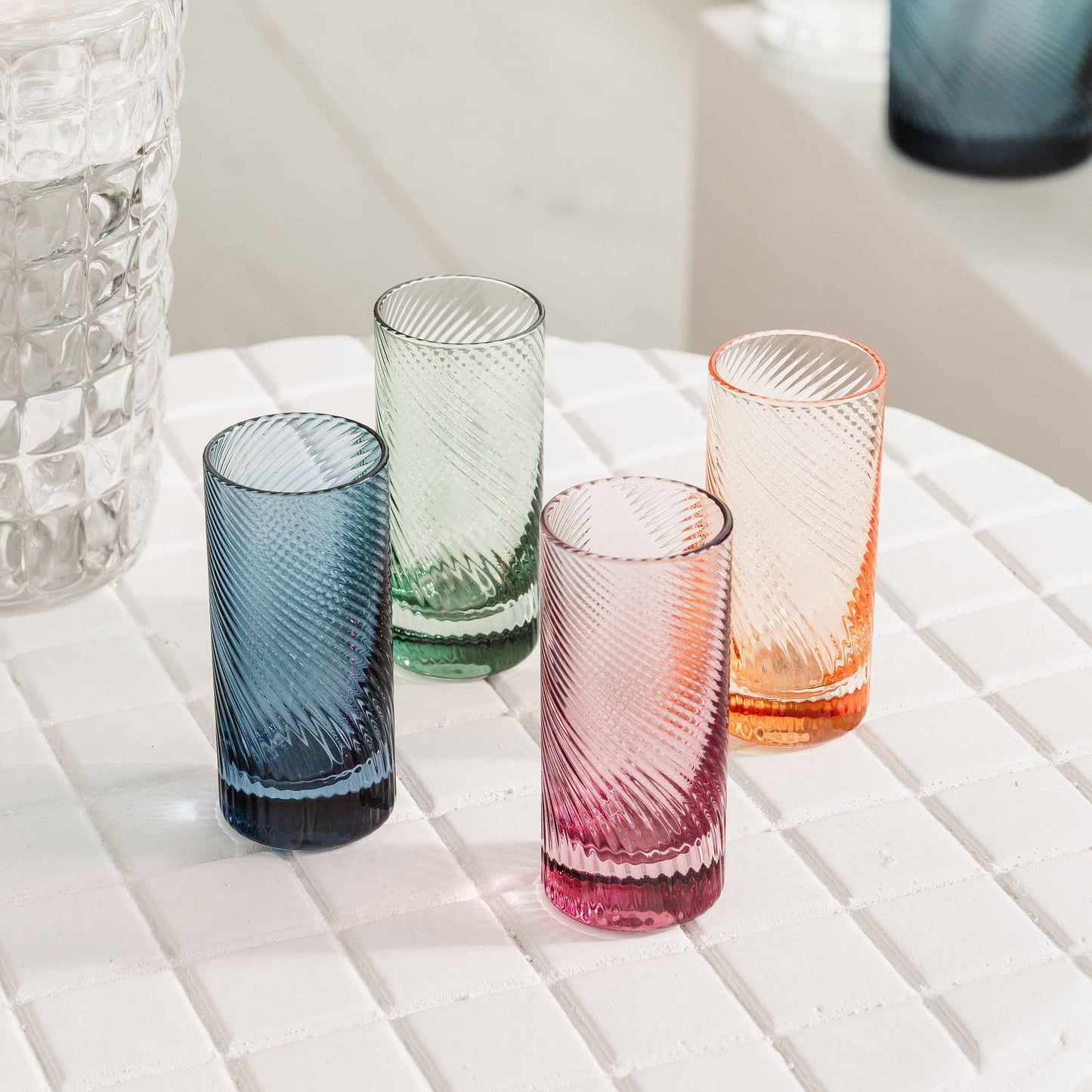 Twist Coloured Shot Glasses - Set of 4