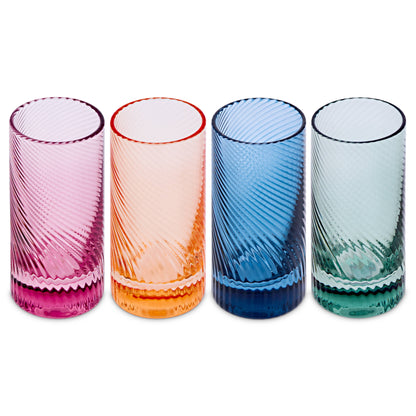 Twist Coloured Shot Glasses - Set of 4