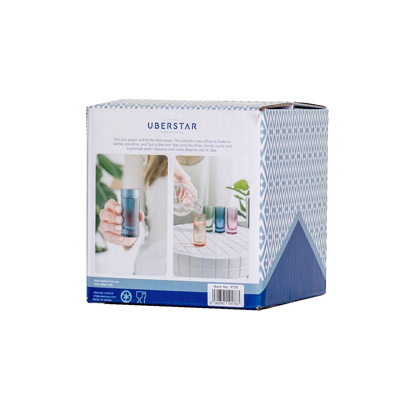 Twist Coloured Shot Glasses - Set of 4