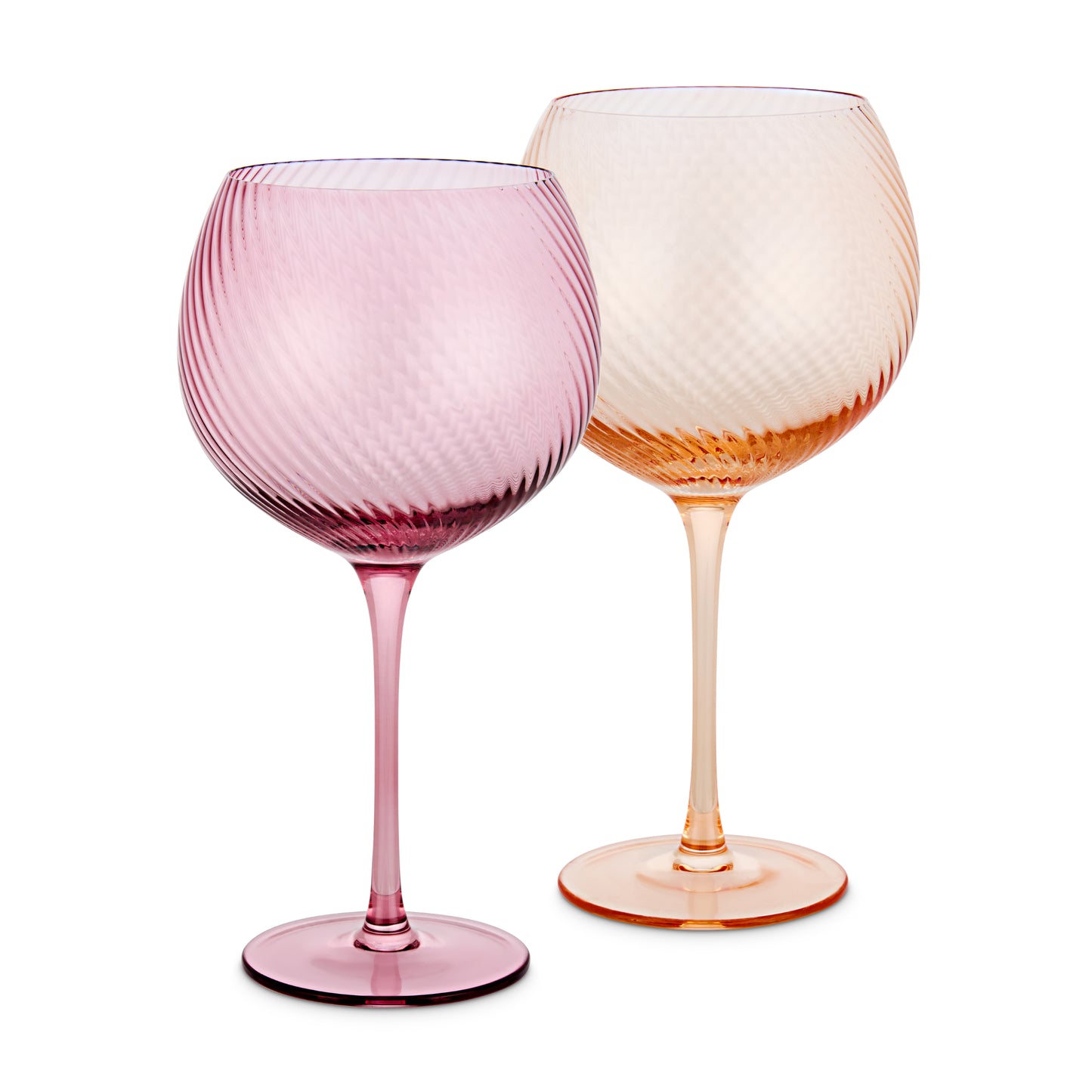Twist Gin Glasses - Set of 2 Pink/Peach