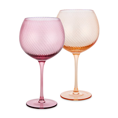 Twist Gin Glasses - Set of 2 Pink/Peach