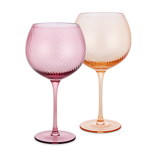 Twist Gin Glasses - Set of 2 Pink/Peach