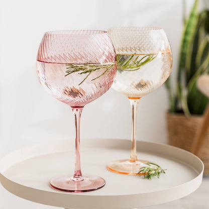 Twist Gin Glasses - Set of 2 Pink/Peach