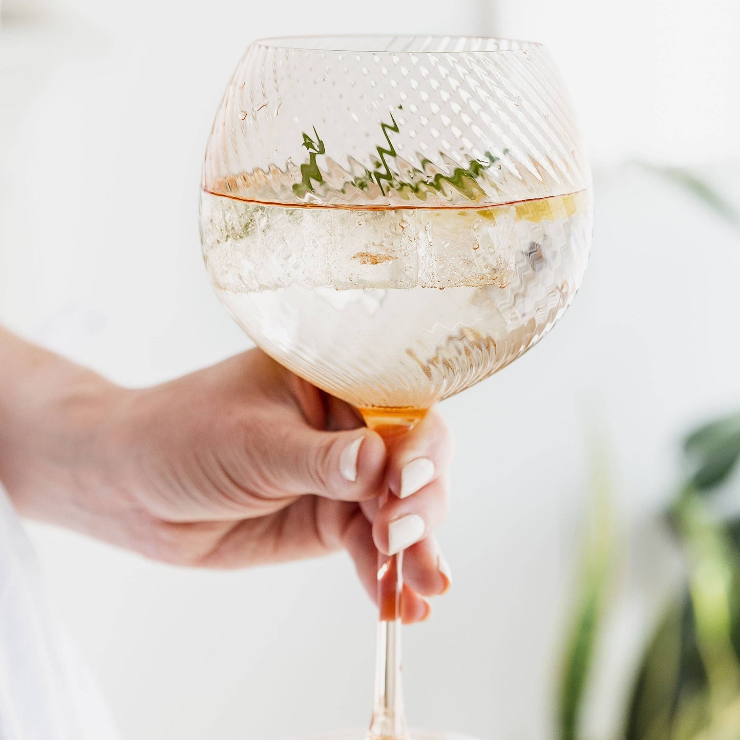 Twist Gin Glasses - Set of 2 Pink/Peach