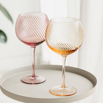 Twist Gin Glasses - Set of 2 Pink/Peach