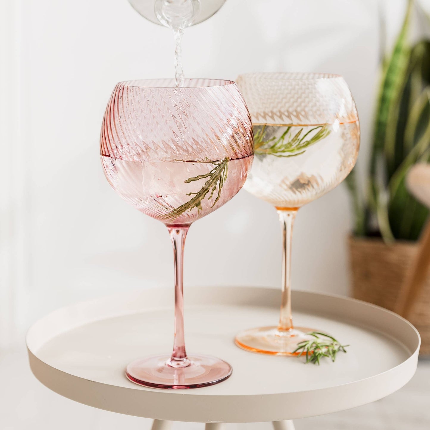 Twist Gin Glasses - Set of 2 Pink/Peach
