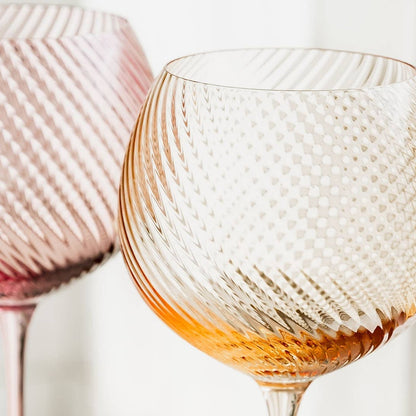 Twist Gin Glasses - Set of 2 Pink/Peach