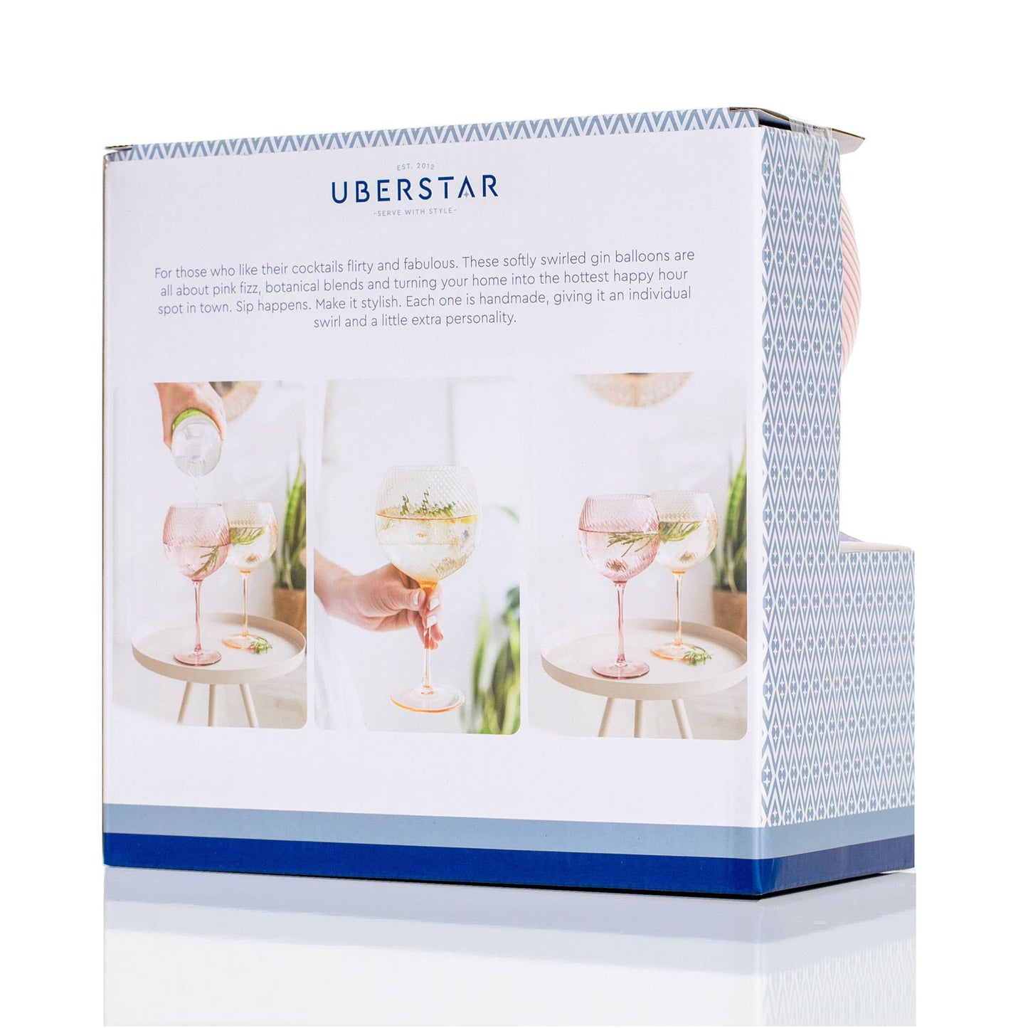 Twist Gin Glasses - Set of 2 Pink/Peach