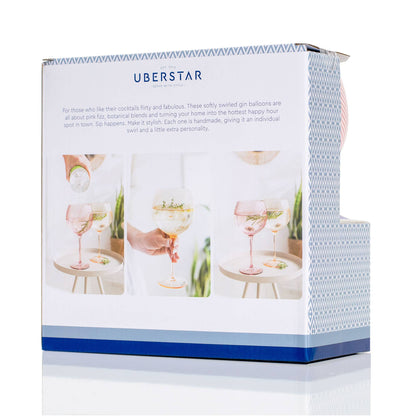 Twist Gin Glasses - Set of 2 Pink/Peach