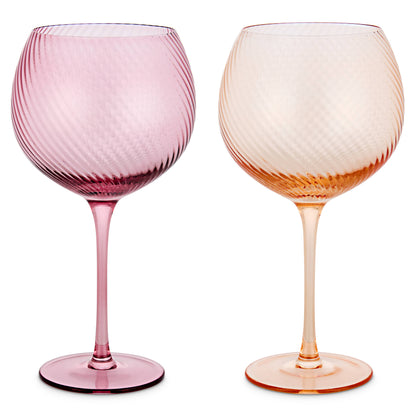 Twist Gin Glasses - Set of 2 Pink/Peach
