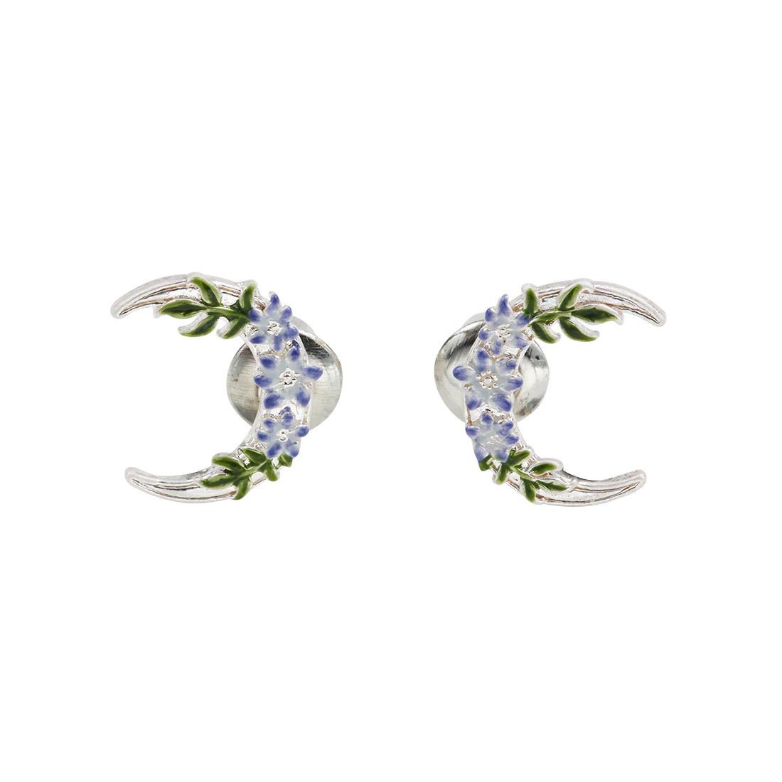 Fable - Nightshade Moon Stud Earrings - Silver