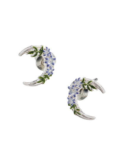 Fable - Nightshade Moon Stud Earrings - Silver