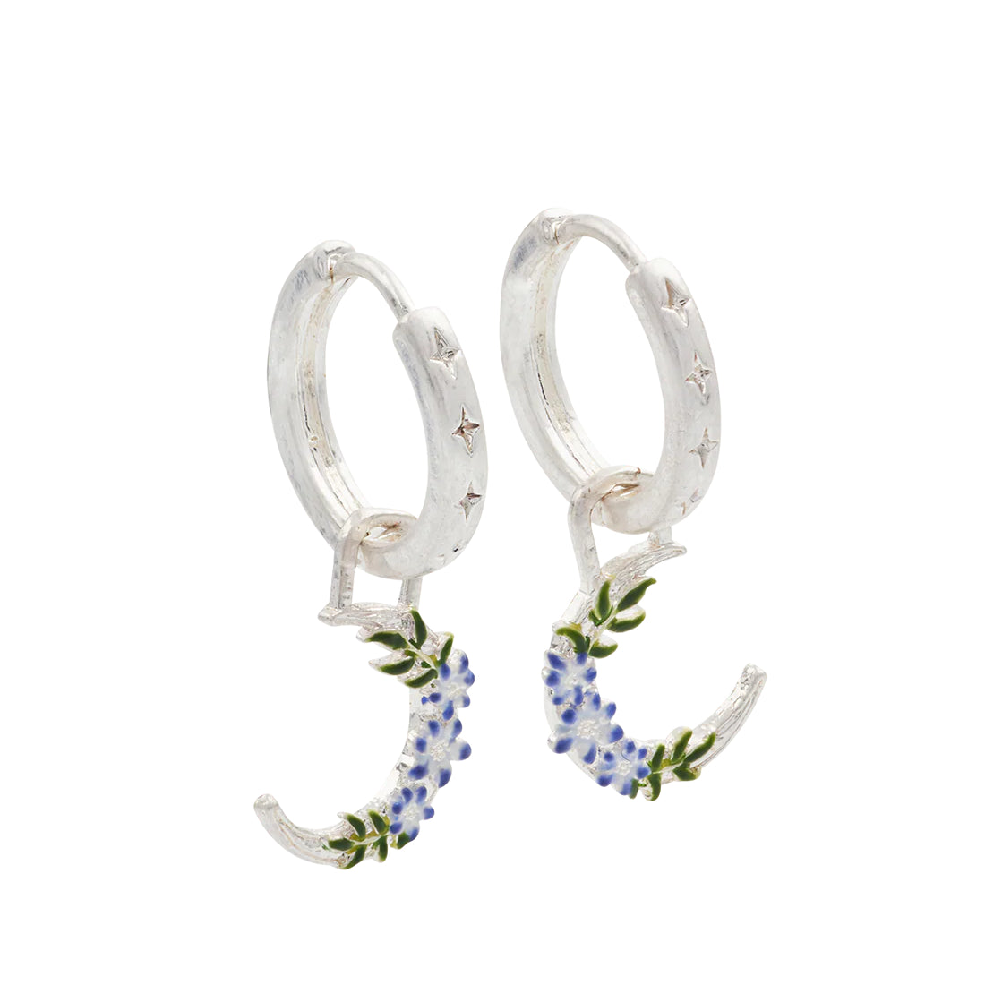Fable - Nightshade Moon Huggie Earrings - Silver