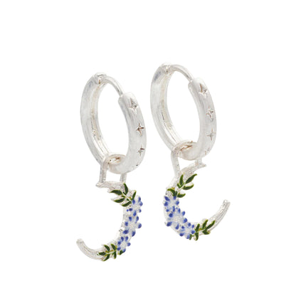 Fable - Nightshade Moon Huggie Earrings - Silver