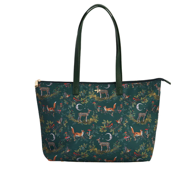 Fable England - Green into the Woods Grab Tote Bag