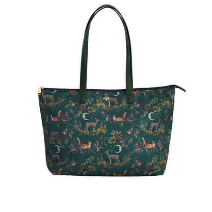 Fable England - Green into the Woods Grab Tote Bag