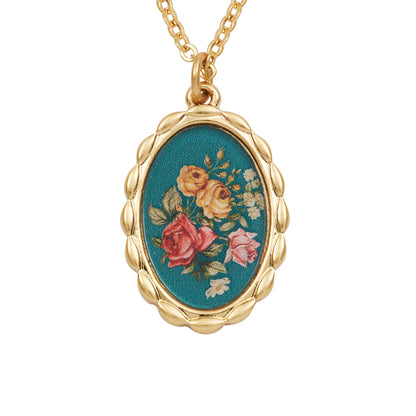 Fable - Roses Vintage framed Necklace - Gold