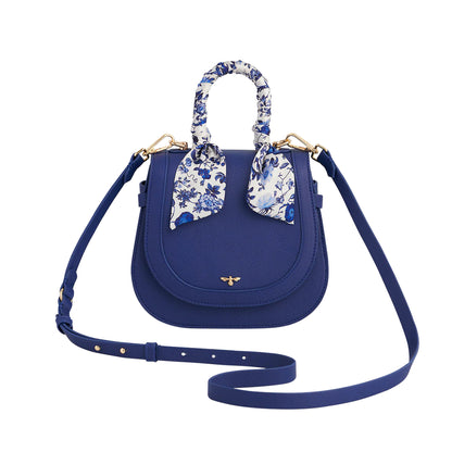 Blue Agnes Top Handle Saddle Bag
