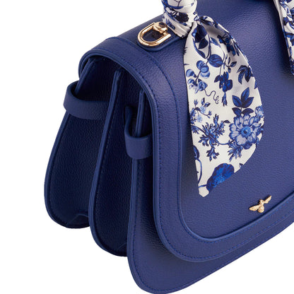 Blue Agnes Top Handle Saddle Bag