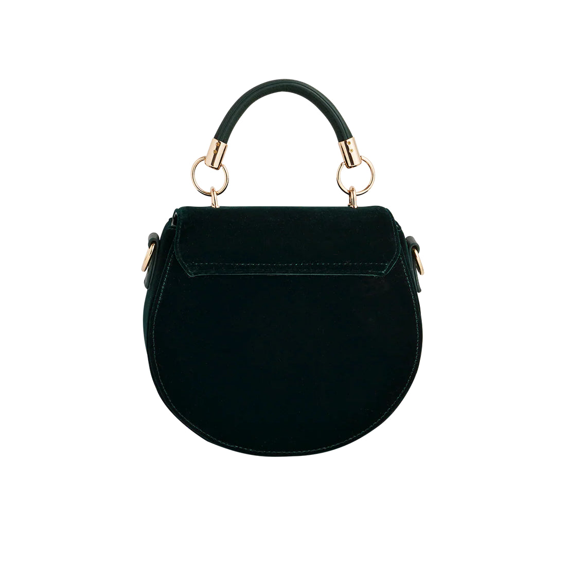 Fable - Green Badger Embroidered Top Handle Saddle Bag