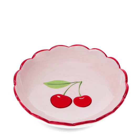 Scalloped ceramic trinket dish (12cm) - Cherry