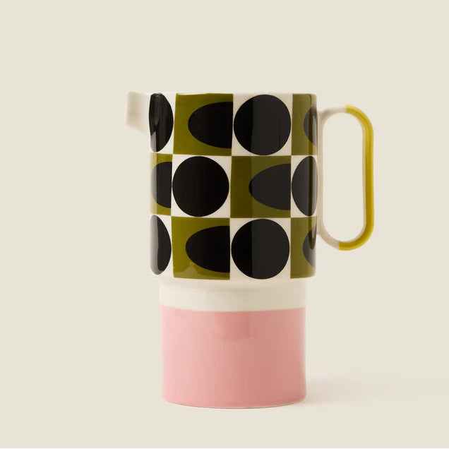 Orla Kiely - Spot Square Oval Pitcher vase 1.5L - Pink