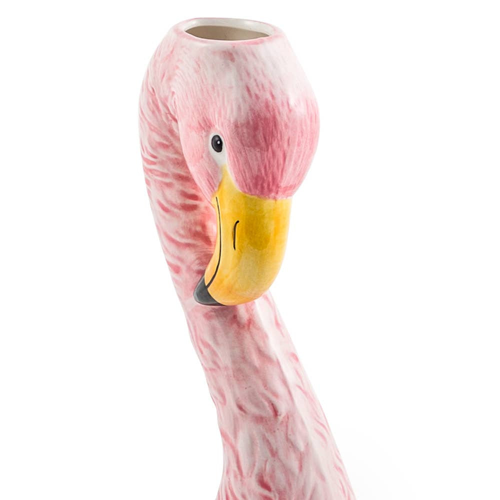 Small Ceramic Pink Flamingo Head Vase