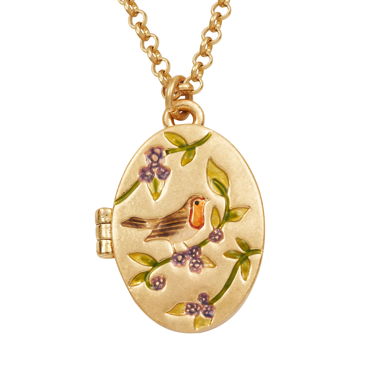 Fable England -Gold Robin & Blackberry Necklace