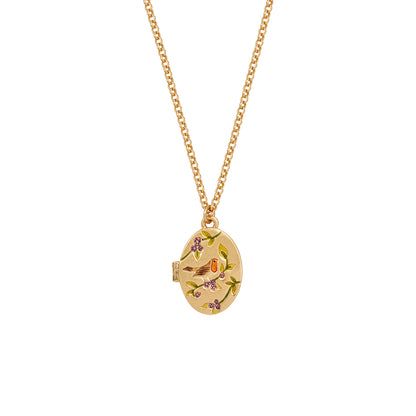 Fable England -Gold Robin & Blackberry Necklace