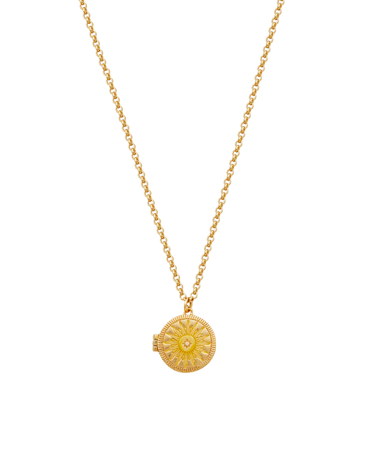Fable England -Gold Sun Locket Necklace