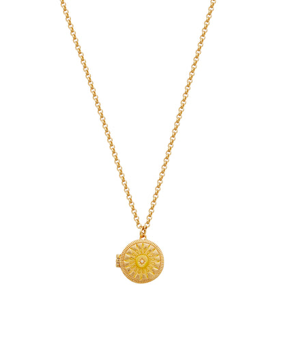 Fable England -Gold Sun Locket Necklace