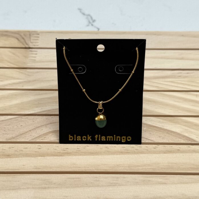 Black Flamingo - Dotty Necklace - Aqua