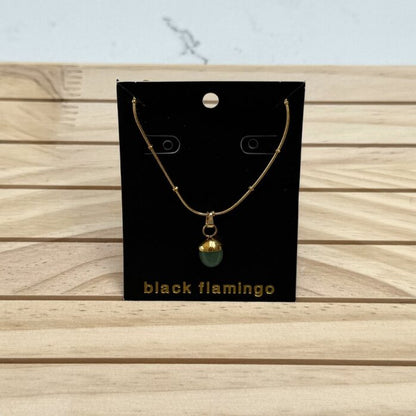 Black Flamingo - Dotty Necklace - Aqua