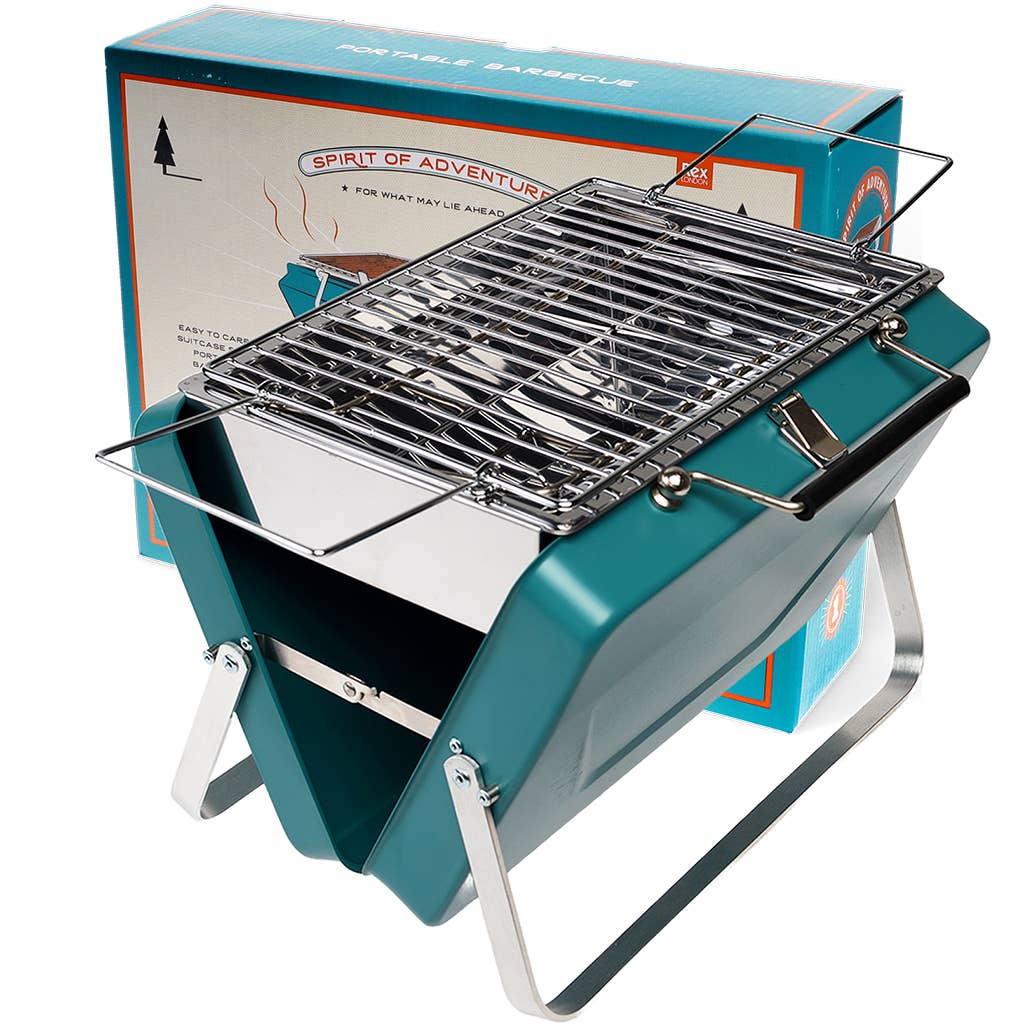 Portable Suitcase BBQ - Petrol Blue