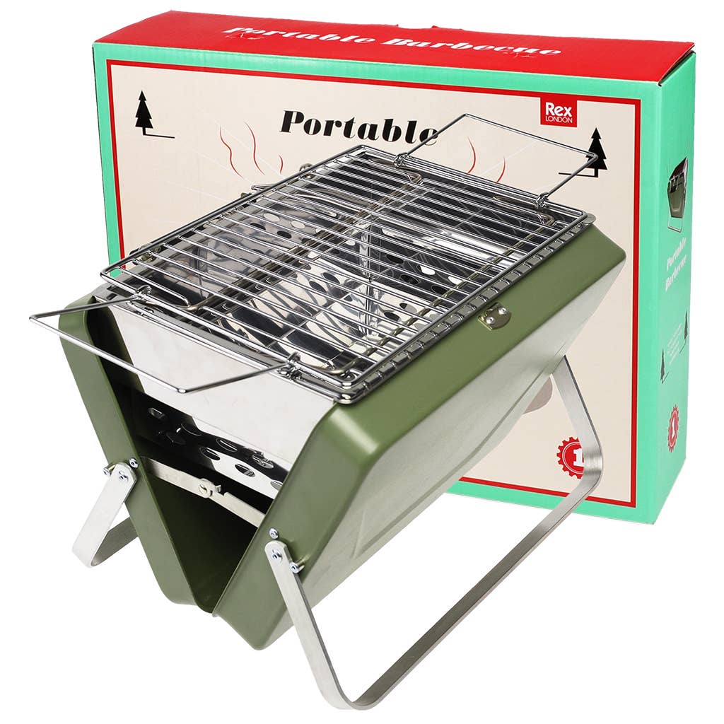 Portable Suitcase Bbq - Khaki Green