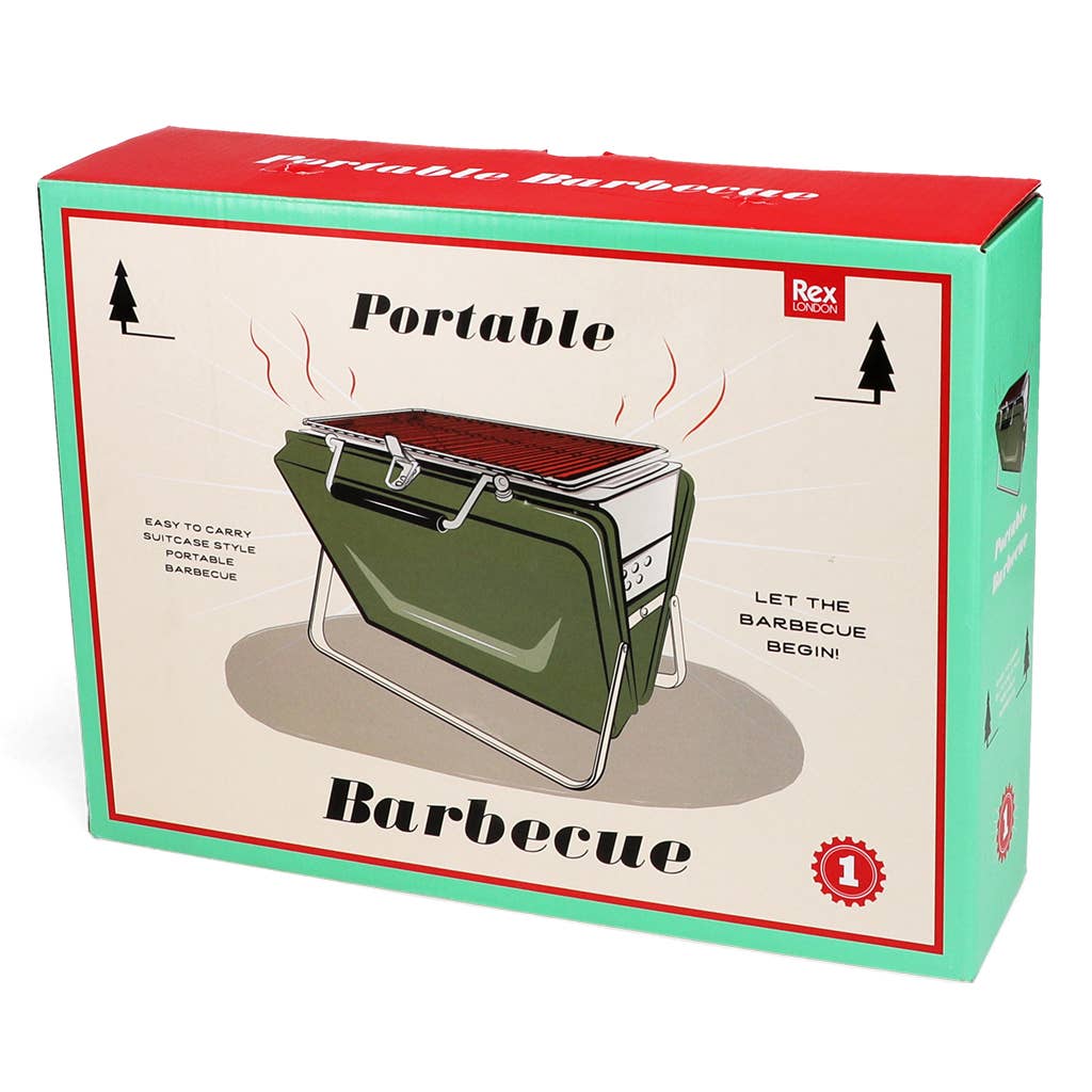 Portable Suitcase Bbq - Khaki Green