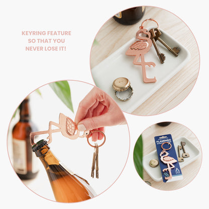 Flamingo Keyring Bottle Opener