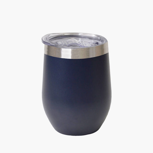Insulated Travel Wine Tumbler with Lid 350ml (12oz): Blue