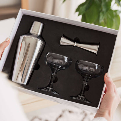 Espresso Martini Cocktail Set with Two Cocktail Glasses