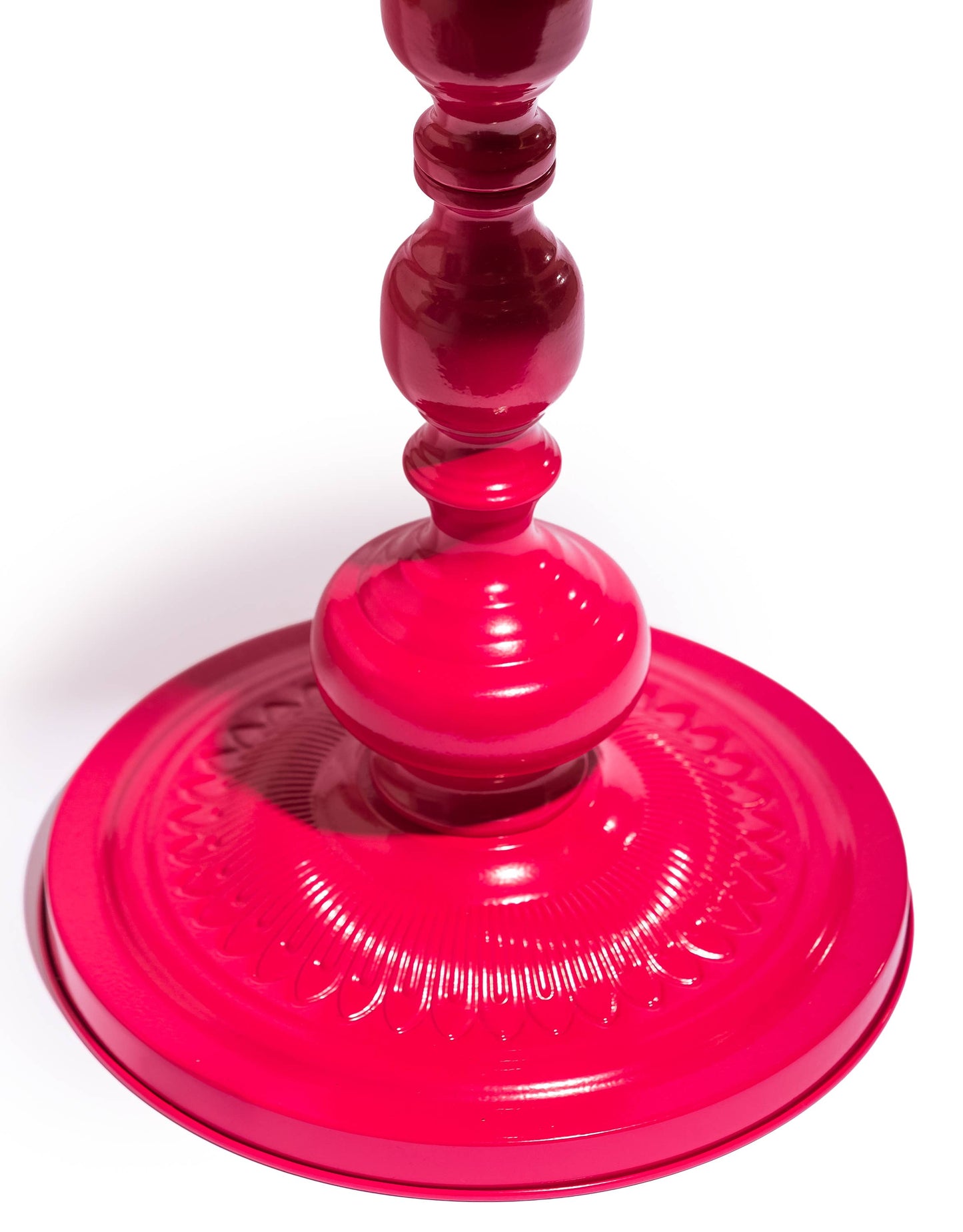Metal Pink Heart Side Table