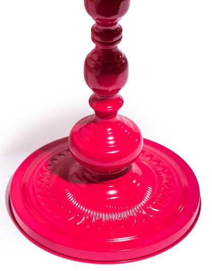 Metal Pink Heart Side Table