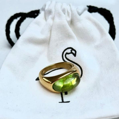 Naiyana Green Gemstone Ring