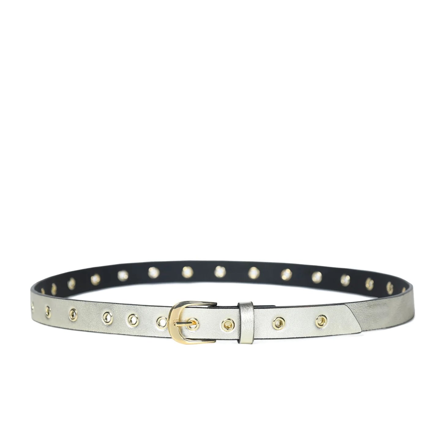 bell&fox- Misha Eyelet Leather Belt in Champagne