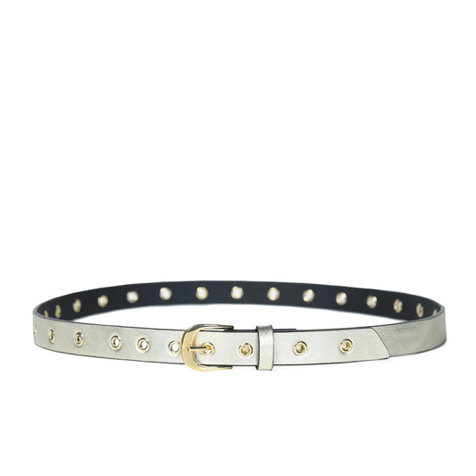 bell&fox- Misha Eyelet Leather Belt in Champagne