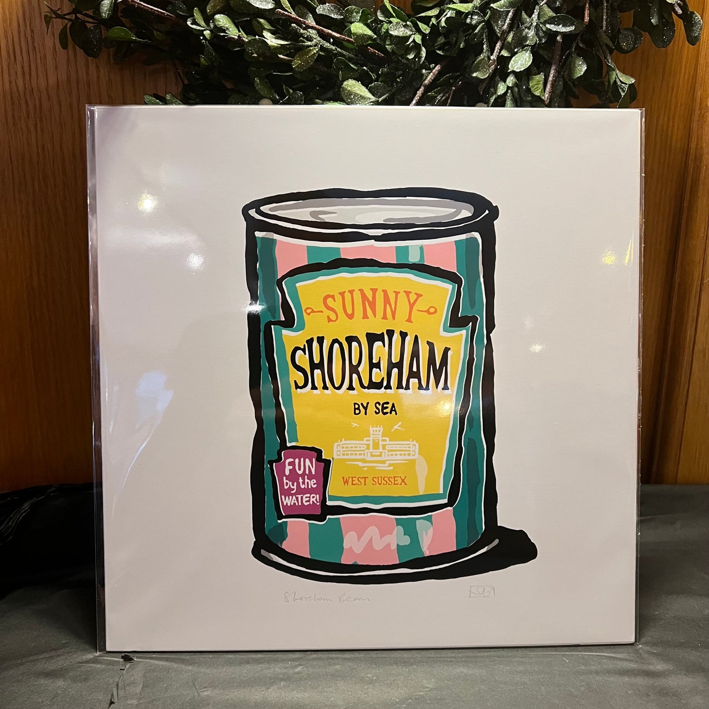 Unframed Shoreham Beans Tin pictured in store