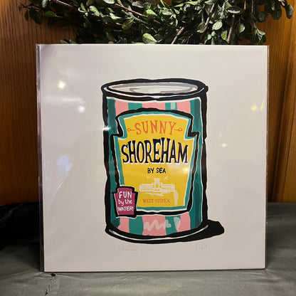 Unframed Shoreham Beans Tin pictured in store