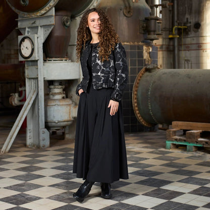 Black Colour - Davina Split Skirt - Black